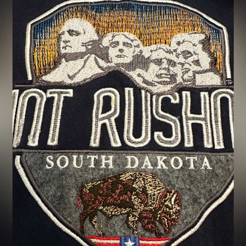 Mount Rushmore South Dakota Graphic Crewneck Sweatshirt Navy XL Unisex - Picture 3 of 8
